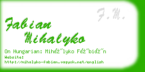 fabian mihalyko business card
